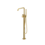 Hotbath Ace Afbouwdeel - badmengkraan - vrijstaand - doucheslang - handdouche - PVD - geborsteld messing (goud) SW1117713