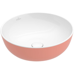 Villeroy & Boch Artis opzetwastafel - 43x43cm - zonder kraangat - zonder overloop CeramicPlus - Powder (glans roze) SW68809