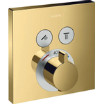 Hansgrohe ShowerSelect afbouwdeel v. inbouwkraan thermostatisch v. 2 douchefuncties m. start/stop-kraan polished gold SW358776