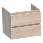 BRAUER Joy meuble sous-lavabo 60 2 tiroirs softclose - sans poignées - 1 découpe pour siphon - chêne massif - lattes chêne blanc SW393221