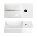 Clou Vale lave-mains en céramique 38x19x7cm trou de robinet à droite Blanc brillant SW451454