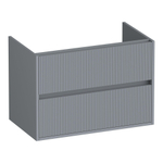 BRAUER Adore Wavy wastafelonderkast 80 2 softclose lades - greeploos - 1 sifon uitsparing - mat grijs SW1198637