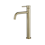 Fortifura Calvi Slim Wastafelkraan - 32cm - verhoogd - opbouw - PVD - geborsteld messing (goud) SW720546