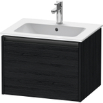 Duravit Ketho.2 Wastafelonderbouwkast - met 1 lade - 61x48x44cm - met greep antraciet - eiken zwart mat SW772292