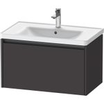 Duravit Ketho.2 Wastafelonderbouwkast - met 1 lade - 78.4x45.5x44cm - met greep antraciet - grafiet supermat SW772966