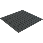 La Mosaic Factory London carreau mosaïque - 30x30cm - carrelage mural et de sol - Rectangulaire - Porcelaine Noir Mat SW382563