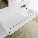 Mondiaz Lagom Meuble avec 1 tiroir 140x30x45cm vasque Cloud droite sans trous de robinet Solid Surface Urban SW409169