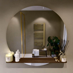 Mondiaz SPOT miroir – Ø 100 cm – avec tablette – Rust (brun) SW1235605