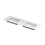 Ink post vasque à enveloppe en céramique double 2 trous pour robinet 160x45x1cm calacatta matt SW693512