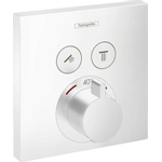 Hansgrohe ShowerSelect Ensemble de finition pour robinet encastré thermostatique pour 2 fonctions de douche avec robinet start/stop mat blanc SW297640