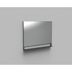 Arcqua Reflect spiegel met planchet aluminium 100x80cm mat zwart SW374528