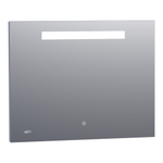 BRAUER Quartz miroir – 90 x 70 cm – LED directe en haut – avec horloge – Aluminium SW278169