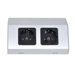 Sanicare prise de courant double en saillie gris argenté SW278530