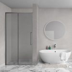 Aqua Vista Lokla Linea nisdeur - 100x200cm - incl. montageset - rookglas - gunmetal SW1413269