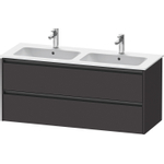 Duravit Ketho.2 Wastafelonderbouwkast - met 2 laden - voor dubbele wastafel - 128x48x55cm - met grepen antraciet - grafiet supermat SW772337