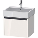 Duravit Ketho 2 wastafelonderbouwkast met 1 lade 58.4x46x44cm met greep antraciet hoogglans wit SW772924