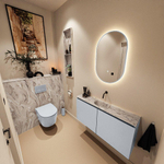 MONDIAZ TURE-DLUX 100cm toiletmeubel Clay. EDEN wastafel Glace positie midden. Zonder kraangat. SW1103201