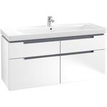 Villeroy & Boch Subway 2.0 Meuble sous lavabo 128.7x44.9x59cm avec 4 tiroirs pour lavabo encastrable 7176 130cm blanc mat 1025039