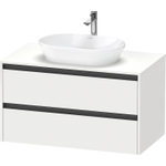 Duravit ketho 2 meuble sous lavabo avec plaque console et 2 tiroirs 100x55x56.8cm avec poignées blanc anthracite mat SW772879