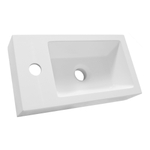 BRAUER Solar Thick lavabo à poser 40 avec 1 trou de robinet et en marbre minéral blanc satiné à placer à gauche/droite. SW3102