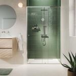 Sealskin Contour Porte coulissante 2 pièces pour niche - 140x200cm - verre de sécurité clair 6 mm - avec traitement Sealglas - argent brillant SW1471965