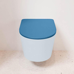 Mondiaz LAVIE WC suspendu – sans bride – 36 x 53 cm – avec abattant softclose – Clay (bleu clair/gris), abattant Jeans (bleu) SW1208633
