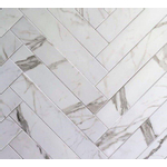 Cifre Ceramica Statuario wand- en vloertegel - 10x60cm - 10mm - Rechthoek - gerectificeerd - Marmerlook - Wit/zwart mat SW452960