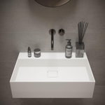 Ideavit SolidBliss Wastafel 60x40x16cm 0 kraangaten Solid surface mat wit SW420096