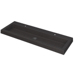INK Dock wastafel - 120x40x6cm - 1 wasbak - 2 kraangaten - Quartz zwart SW68567