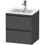 Duravit Ketho.2 Wastafelonderkast - 51x42x54.9cm geschikt - voor 1 waskom - spaanplaat - grafiet mat SW772996