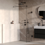 BRAUER Void Douche à l’italienne - 50x200cm - revêtement verre - verre clair - noir mat SW1418307