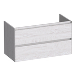 BRAUER Inspire badkamermeubelset - 100x55x45.5cm - 1 wasbak links wit - 1 kraangat - 2 softclose lades - greeploos - 1 sifon uitsparing - Forest Seashell SW1233532