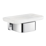 Smedbo Ice SoftCube Zeepschaal - 12x9x5cm - wandmontage - chroom/porselein SW421771