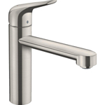 Hansgrohe M42 M421-H120 Mitigeur de cuisine 1 trou avec bec pivotant à 360° en acier inoxydable SW241702