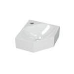 INK Matrix lave-mains - 27x27x10cm - trou robinet centre - sans trop-plein - blanc brillant SW647501