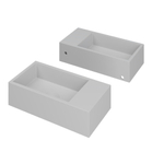 INK Versus Lavabo - 36x18x9cm - vasque gauche - 0 trous de robinet - polystone blanc mat SW157958