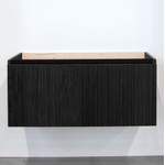 Saniclass Holz Base Badkameronderkast - 100cm - 1 lade - greeploos - zwartbruin SW773957