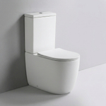 QeramiQ Dely Swirl Staand Toilet - zonder spoelrand - geberit spoelsysteem - slim zitting - mat wit SW1441591