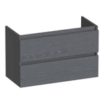 BRAUER Joy meuble sous-lavabo peu profond - 80x39x50cm - 2 tiroirs softclose - sans poignées - 1 découpe pour siphon - Timber Grey SW1201231