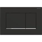 Geberit Sigma30 bedieningplaat, 2-toets spoeling frontbediening voor toilet 24.6x16.4cm zwart mat SW242685