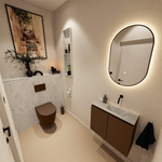 MONDIAZ TURE-DLUX Meuble toilette - 60cm - Rust - EDEN - vasque Opalo - position droite - sans trou de robinet SW1104547