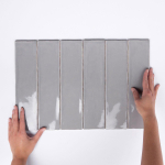 Cifre Ceramica Colonial carreau mural - 7,5x30cm - 8,6mm - Rectangulaire - Gris brillant SW359815