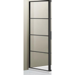 Marenza Bellini Zijwand - 100x200cm - frame lines buitenzijde - anti kalk - mat zwart SW491683