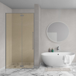 Aqua Vista Oria Linea nisdeur - 100x200cm - incl. montageset - champagne glas - Gunmetal SW1244400