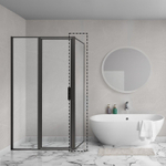 Aqua Vista Diasi inloopdouche - 130x200cm - 8mm - helder nano coating glas - frame - mat zwart SW975808