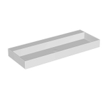 INK United lavabo à poser 120x45x11cm 0 trous pour robinetterie en céramique blanc mat avec trop-plein dissimulé et bonde clic-clac en couleur SW207349