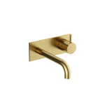 Hotbath Cobber Afbouwdeel - voor wastafelkraan - 18cm uitloop - PVD - geborsteld messing (goud) SW1117809