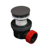 Siphon Click Mondiaz - 6,7 cm - gain de place - rond - Solid surface Gris Foncé SW476748