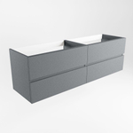 Mondiaz VICA wastafelonderkast - 160x45x50cm - 4 lades - uitsparing links en rechts - softclose - Plata SW1016622