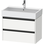 Duravit ketho meuble à 2 vasques avec 2 tiroirs 78.4x46x54.9cm avec poignées blanc anthracite mate SW772913